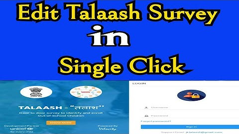 Edit Talaash Survey in single click and Saved // Talaash Survey ko ak hi Click main Edit & Saved//
