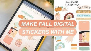 HOW I MAKE DIGITAL STICKERS IN PROCREATE | Fall Digital Planner Stickers for Goodnotes | ✨👻☕️