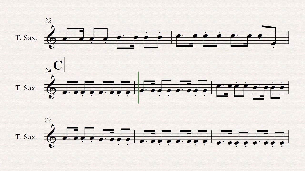 โน้ตเพลง  Final Countdown Tenor Saxophone เทนเนอร์แซกโซโฟน