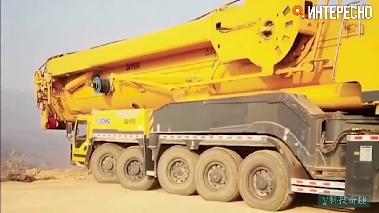 Крутой кран! Грузоподьемность 1200 тонн! Установка опор ветряных ...