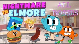The Amazing World Of Gumball Nightmare In Elmore - All Bosses