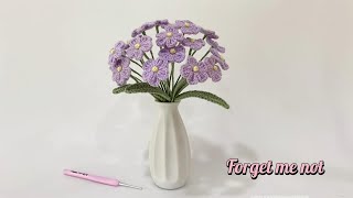 【Flower crochet】Easy Crochet/How to crochet Forget-Me-Not -symbol of love, loyalty, and remembrance