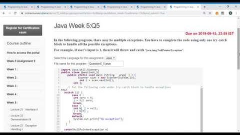 Programming In Java Unit 7  week 5   Q5