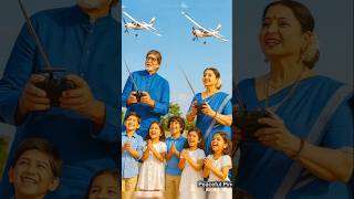 Amitabh &amp; Rekha's Remote Control Plane Race with Kids ✈️ | Village Rooftop Fun #trending #shorts