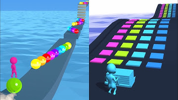 STACK RIDER VS STACK COLORS 🟡💕- All Levels Gameplay Android, iOS