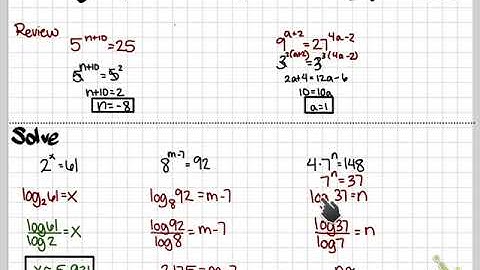 6:5 Solving Exponential Equations using Logarithms