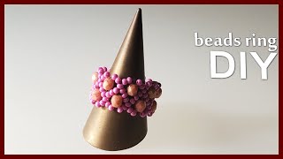 DIY 💍✨ビーズリングの作り方】材料2種類のみ お手軽♪ チェック柄の