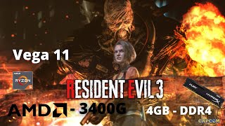 Resident Evil 3 Remake Demo - Ryzen 5 3400G - VEGA 11 - 4GB RAM - (Vídeo Integrado)