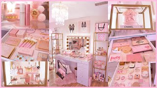 EXTRA GIRLY PINK VANITY TOUR AND MAKEUP COLLECTION 2020