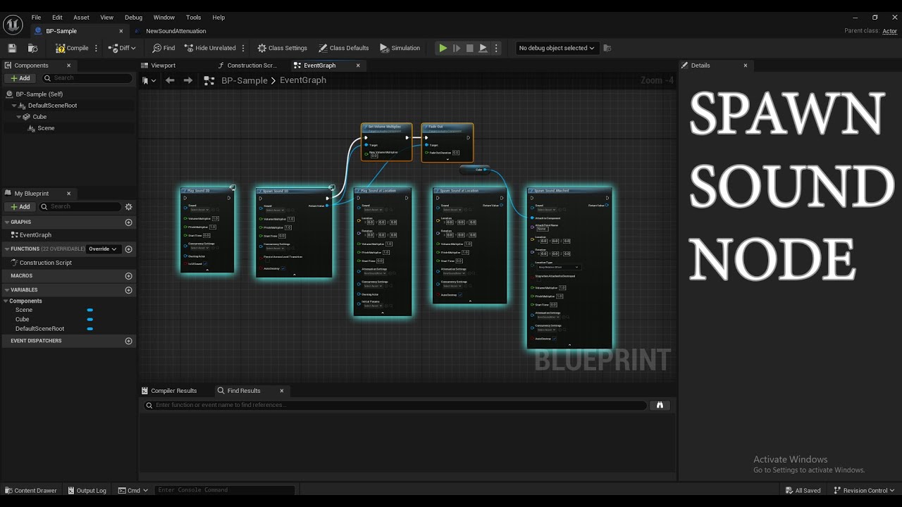 SPAWN SOUND NODE ON UNREAL ENGINE - YouTube