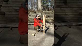 Splitting long logs #diy #homestead #garden #homesteadlife #family #wife #gardendesign