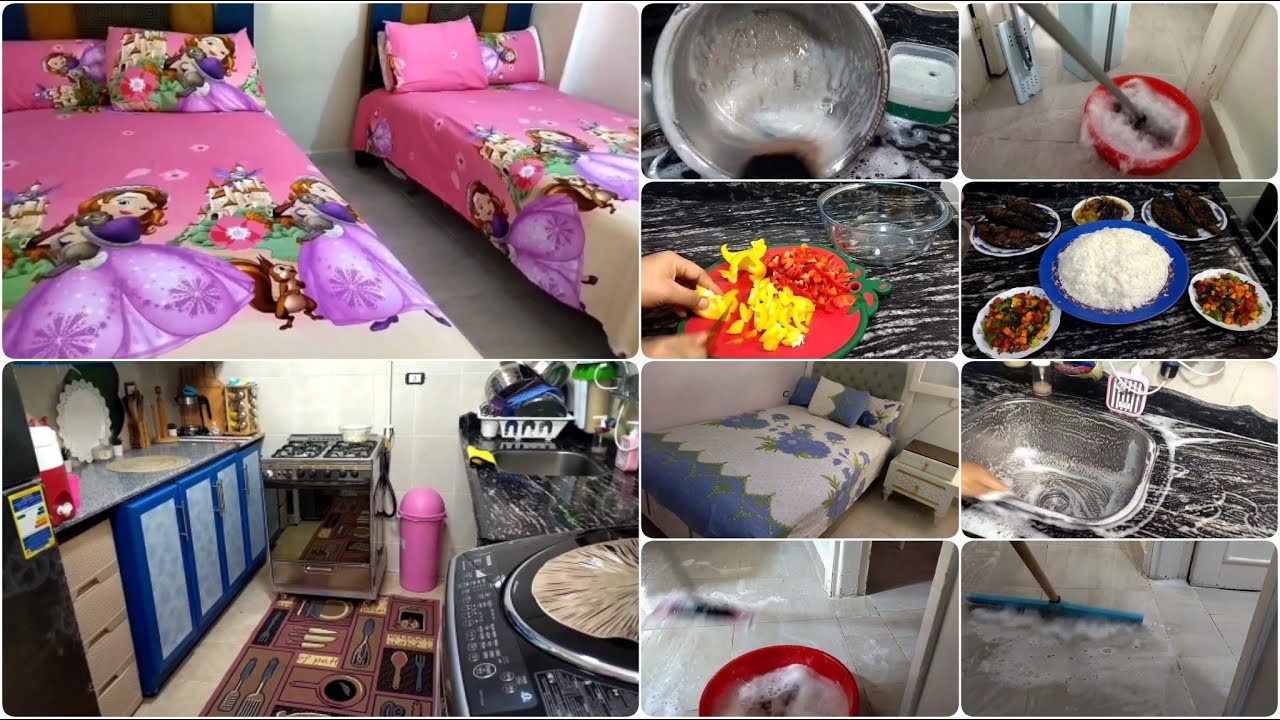 روتين الأم المطحونه🧕 بين تنظيف البيت وتحضير الأكل اللي متعرفش يعني ايه راحه وشايله مسؤليه بيتها 👏💯