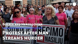 Thousands march in Bosnia after man streams partner's murder | AFP