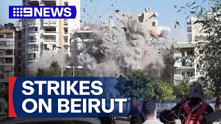 Death toll rises in Beirut after Israel strikes, as US push for ceasefire | 9 News Australia