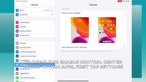 HOW TO DISABLE OR ENABLE CONTROL CENTER ACCESS WITHIN APPS IN IPADOS 13.6 (IPAD)
