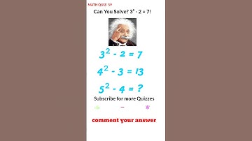 Can You Solve? 3² - 2 = 7!   #shorts #quiz #mathqyiz