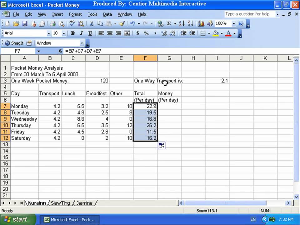 Microsoft Excel 2003 4-1 Formula Mudah Untuk Pengiraan Dan 