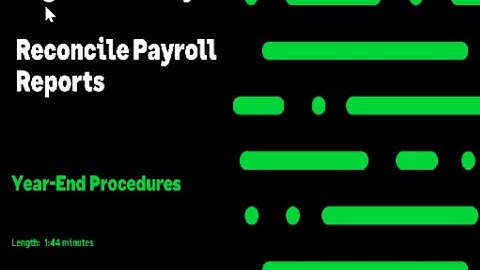 Sage 100 Contractor (Canada) - Reconcile Payroll Reports