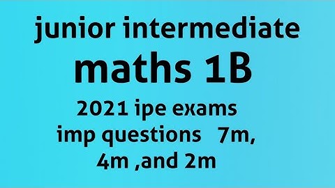 junior : inter maths 1B// ipe 2021 ipe imp questions//30%reduced syllabus//naveenreddy math