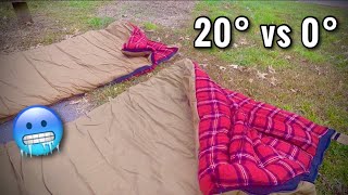 0 Degree vs 20 Degree Sleeping Bag! (Cabela's Mountain Trapper)