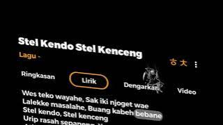 remix stel kendo stel kenceng -lagu - || lirik lagu indonesia