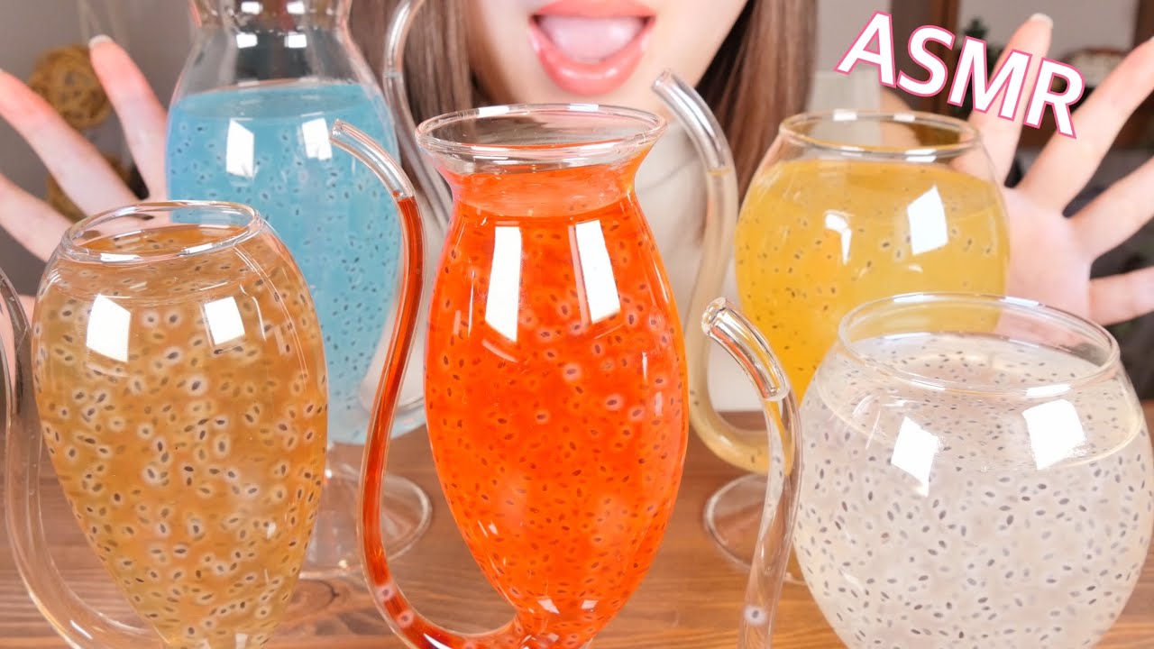 飲む音 カエルの卵を飲む Asmr バジルシード モッパン먹방 먹는 방송 Drinking Sounds Youtube