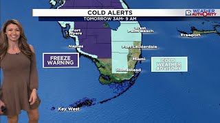 Cold weather advisory comes with freeze warning in Florida