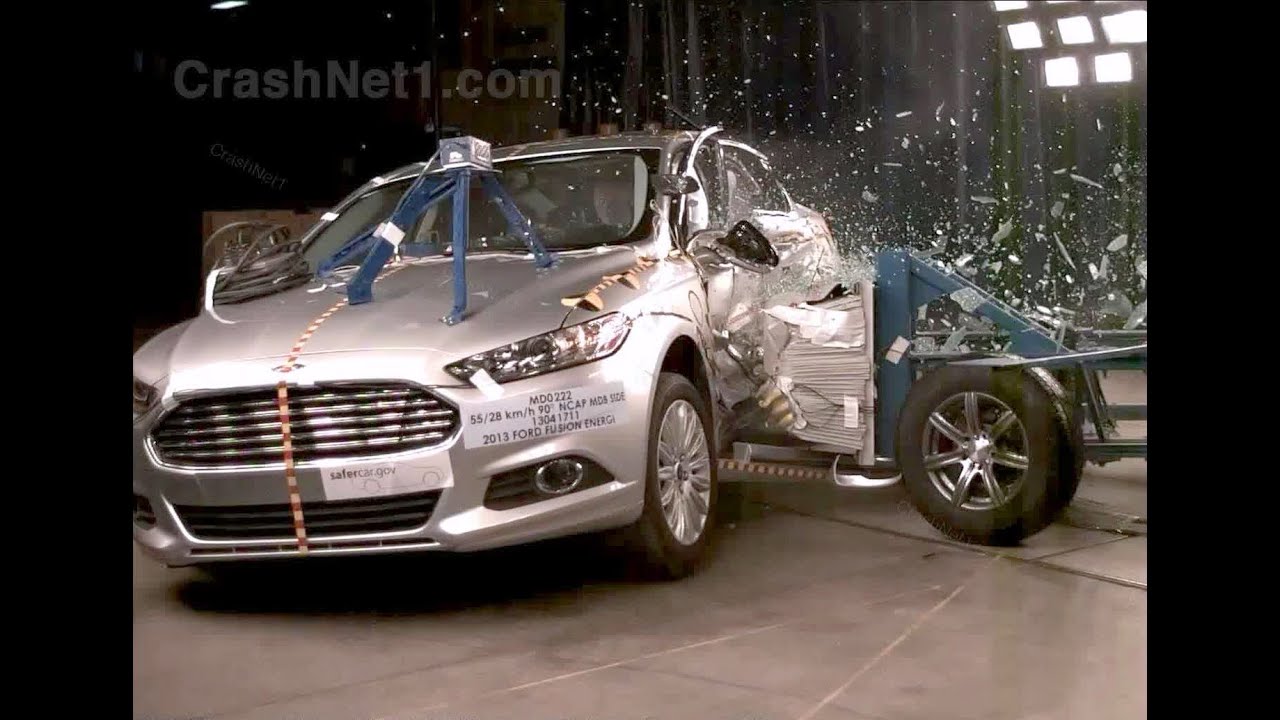 2013 Ford Fusion Energi | Side Crash Test by NHTSA | CrashNet1 - YouTube