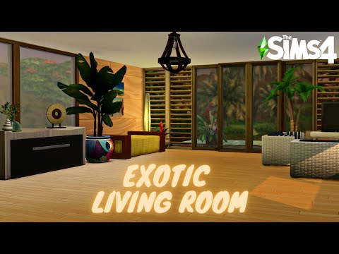 Modern Exotic Living Room | The Sims 4 | NO CC | Stop motion // (Hinata)