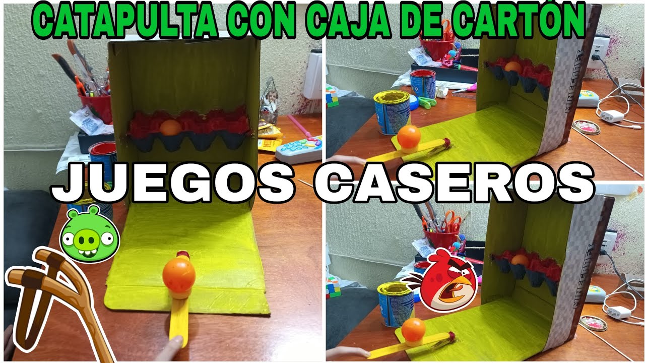 JUGUETES REUTILIZABLES CON CAJA DE ZAPATOS CATAPULTA CASERA