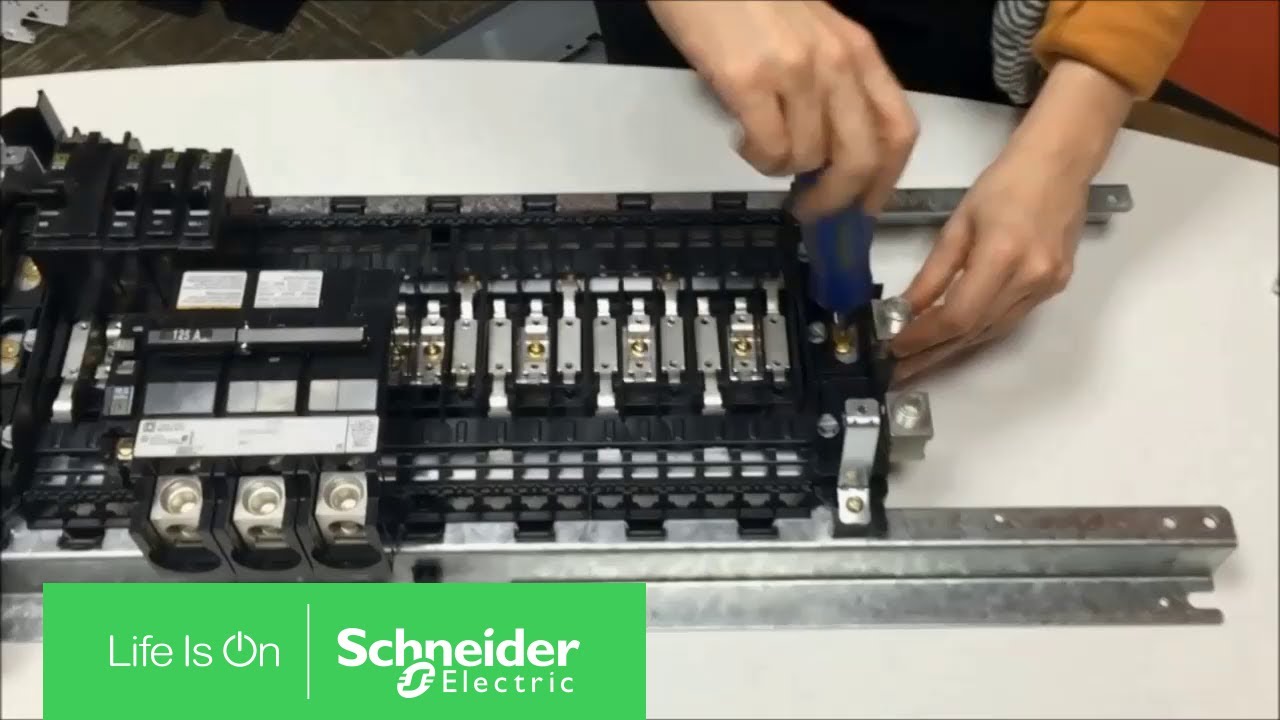 Installing the 225 Amp Feed-Through Lug Kit onto NQ ... electric breaker wiring diagram 