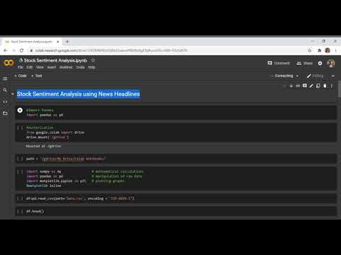 Stock Sentiment Analysis | Google Colaboratory | Natural Language Processing