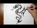 How to Draw a Tribal Dragon Tattoo Design - Sketch 5