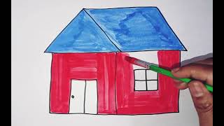 How to draw cute and easy House | Easy drawing, Painting and Coloring for Kids & Toddlers #viral by Cho Cho Tv Star 442 views 9 days ago 3 minutes, 17 seconds