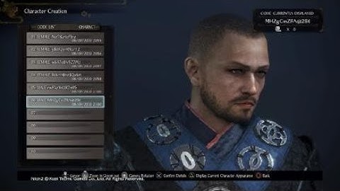 Nioh 2 - My Custom Characters with Codes