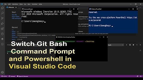 How to Switch Git Bash Command Prompt and Powershell in Visual Studio Code