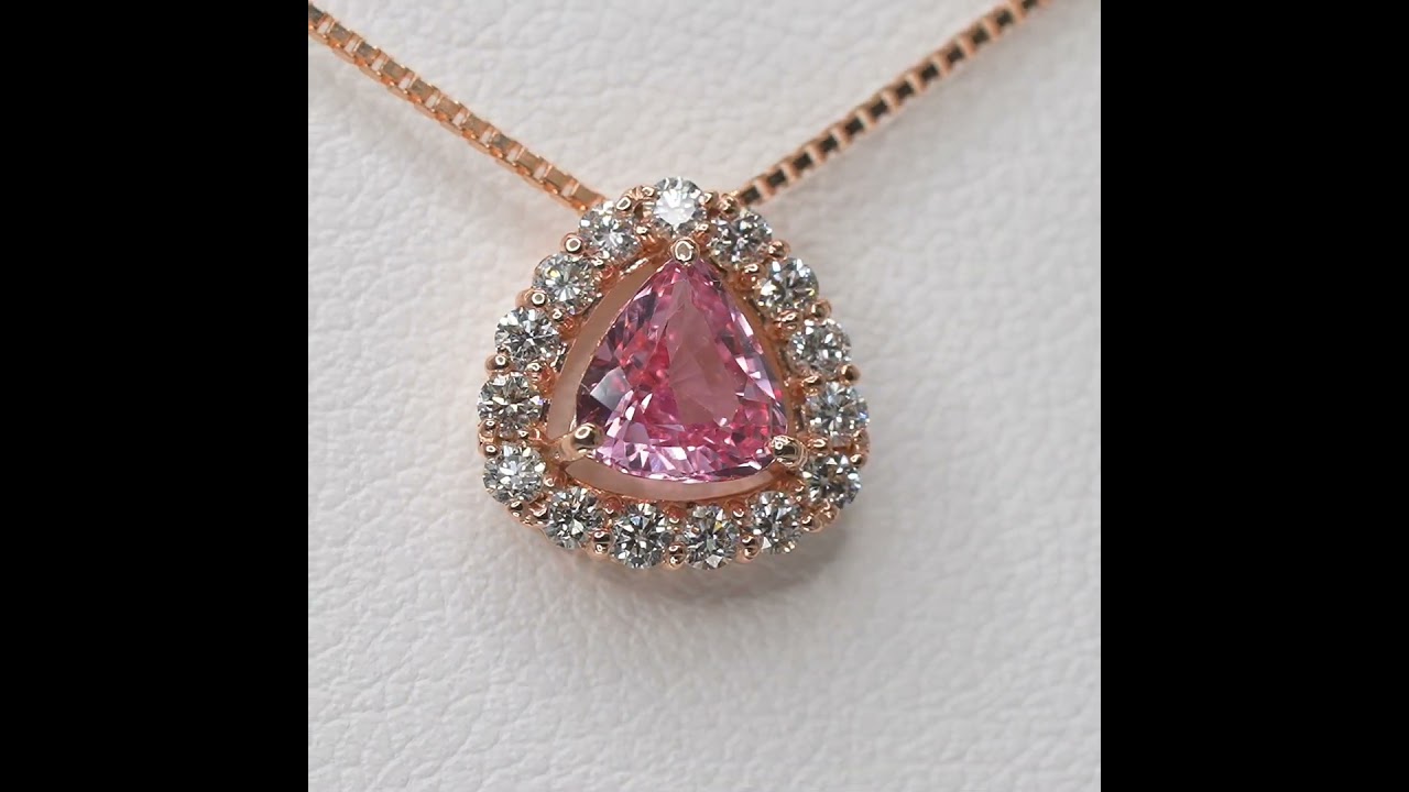 パパラチアサファイア ダイヤモンドネックレス PDS 0.715ct D 0.26ct