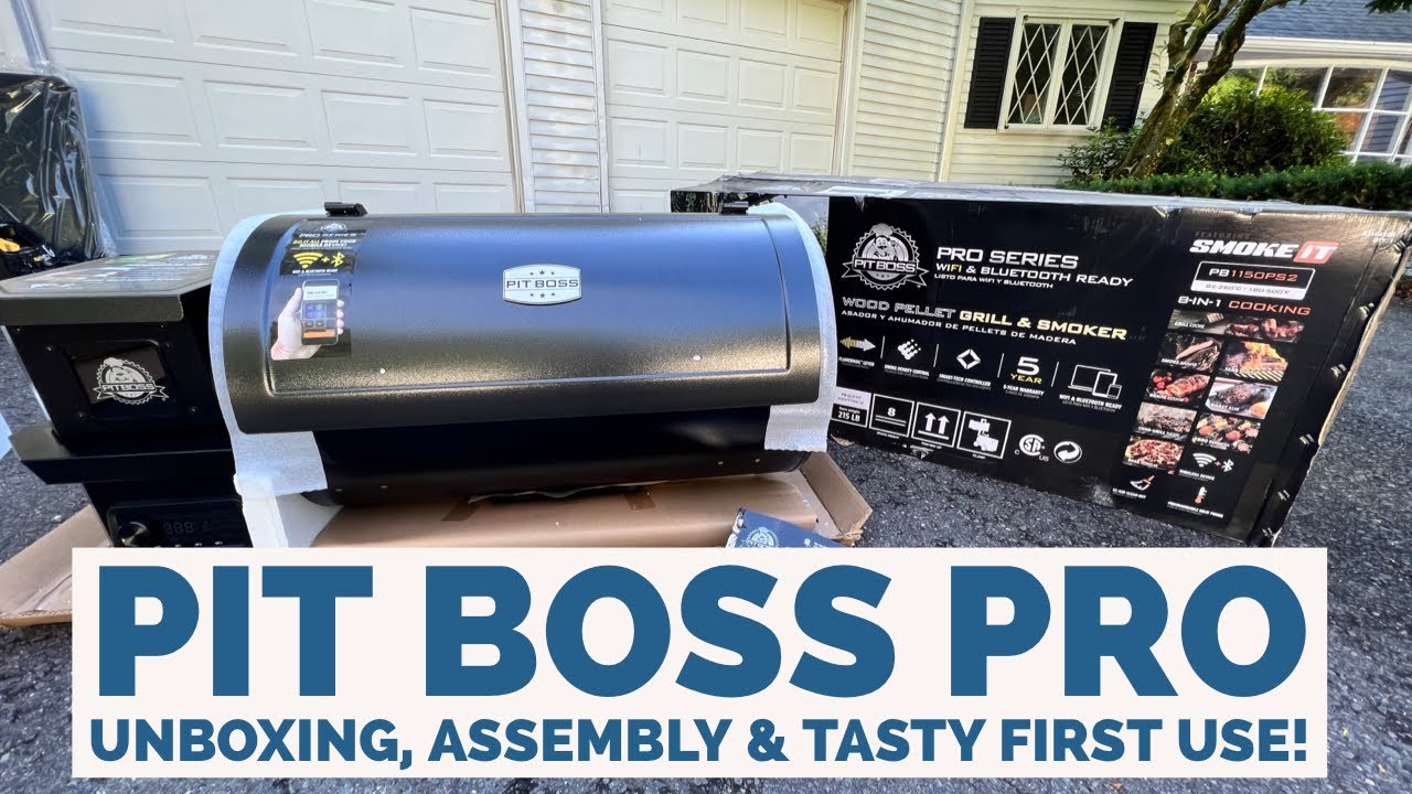 Pit Boss Pro Series pellet smoker first use, with unboxing, assembly review and quick burn off.