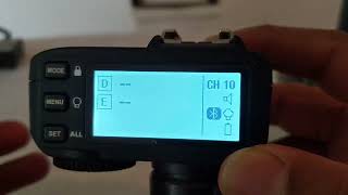 how to turn on Bluetooth on godox x2t trigger
