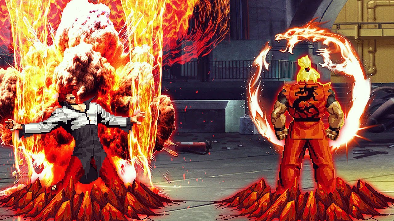 [KOF Mugen] Dragon Ken Vs Iori Yasakani FL Team - YouTube