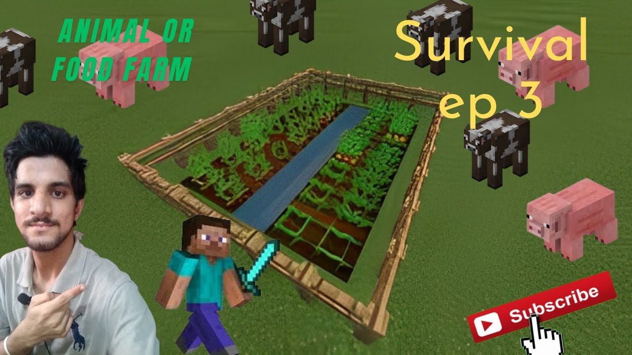 I Made Animal and food farm | Minecraft Survival ep 3 - YouTube