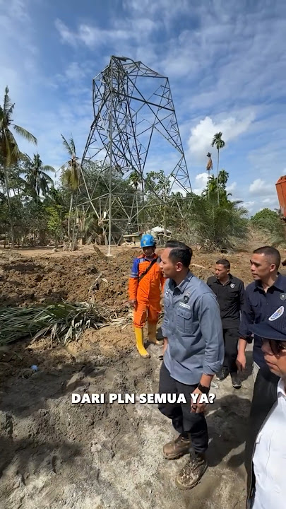 Checking the Electricity Tower That Collapsed Due to the Flood