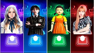 Megan (M3gan) vs Wednesday vs Squid Game vs Lisa Money - Tiles Hop EDM Rush screenshot 3