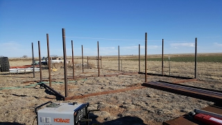 My Dad is building a barn