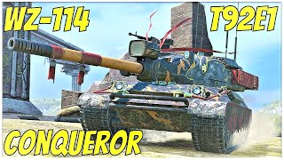 WZ-114, Conqueror & T92E1 ● WoT Blitz screenshot 5