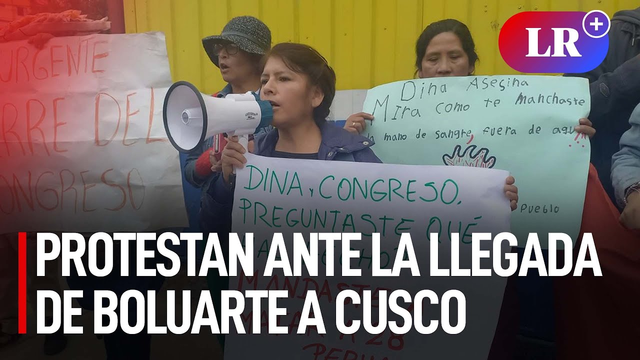 Ciudadanos muestran su rechazo ante la llegada de la presidenta Dina Boluarte a Cusco | #LR