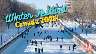 Ice Sculptures & Ice Skating Ottawa 2025 βοΈ Winterlude Festival Tour | CANADA Street Walk 4K