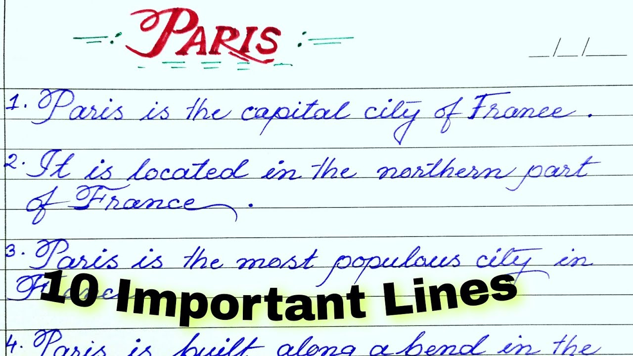 essay on paris in french