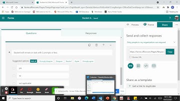 Microsoft Forms to collect behavior data