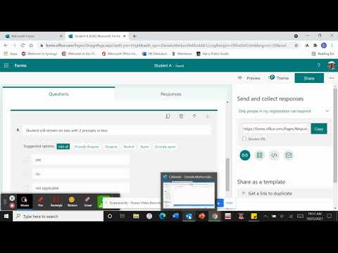 Microsoft Forms to collect behavior data